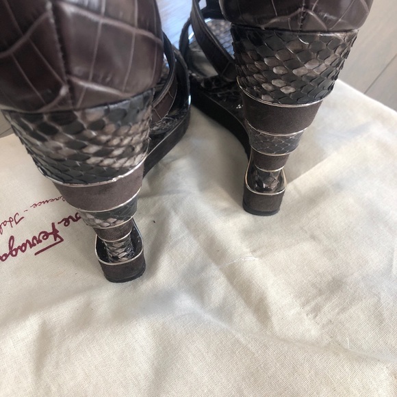 Ferragamo Lexus Python Platform Size 7 New - Picture 7 of 8